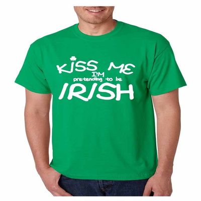 ALLNTRENDS Men's T Shirt Kiss Me I'm Pretending to Be Irish St Patrick's Day (3XL, Irish Green)