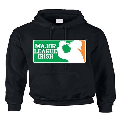 ALLNTRENDS Adult Hoodie Sweatshirt Major League Irish St Patrick's Day Shamrock (XL, Black)