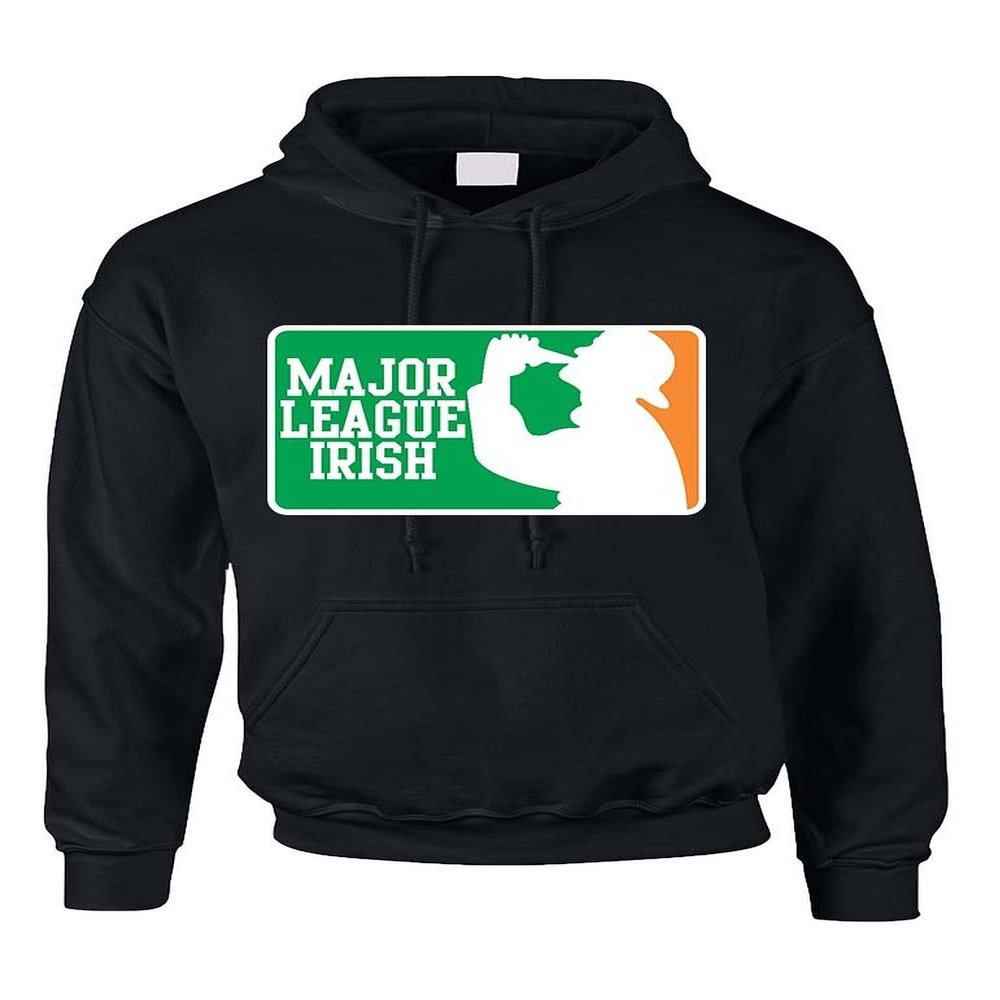 ALLNTRENDS Adult Hoodie Sweatshirt Major League Irish St Patrick's Day Shamrock (XL, Black)