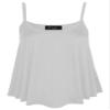 R KON New Womens Ladies Plain Cami Vest Sleeveless Swing Camisole Top (12/14, White) view 1