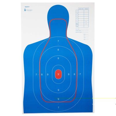 Action Target B-27E and FBI Q Combination Target, 100 Pack, Blue/Red, RC-B27E-Q-100