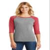 District Made Ladies Perfect Tri 3/4-Sleeve Raglan, Red Frost/Grey Frost, XXX-Large view 1