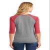 District Made Ladies Perfect Tri 3/4-Sleeve Raglan, Red Frost/Grey Frost, XXX-Large view 2