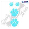 Eyecandy Decals Tiger PAW 4 Pack 2-2" Plus 2-1" Decal Sticker Light Blue view 1
