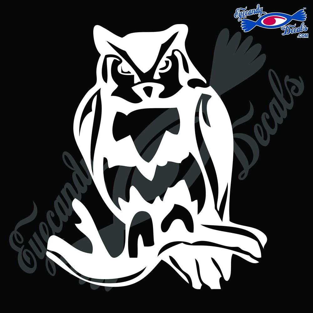 Eyecandy Decals OWL 1 5" White Decal Sticker