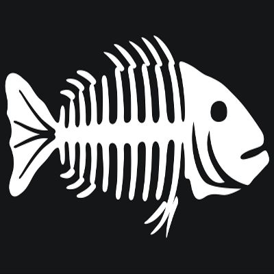 Eyecandy Decals Bone Fish 2 6" White Decal Sticker