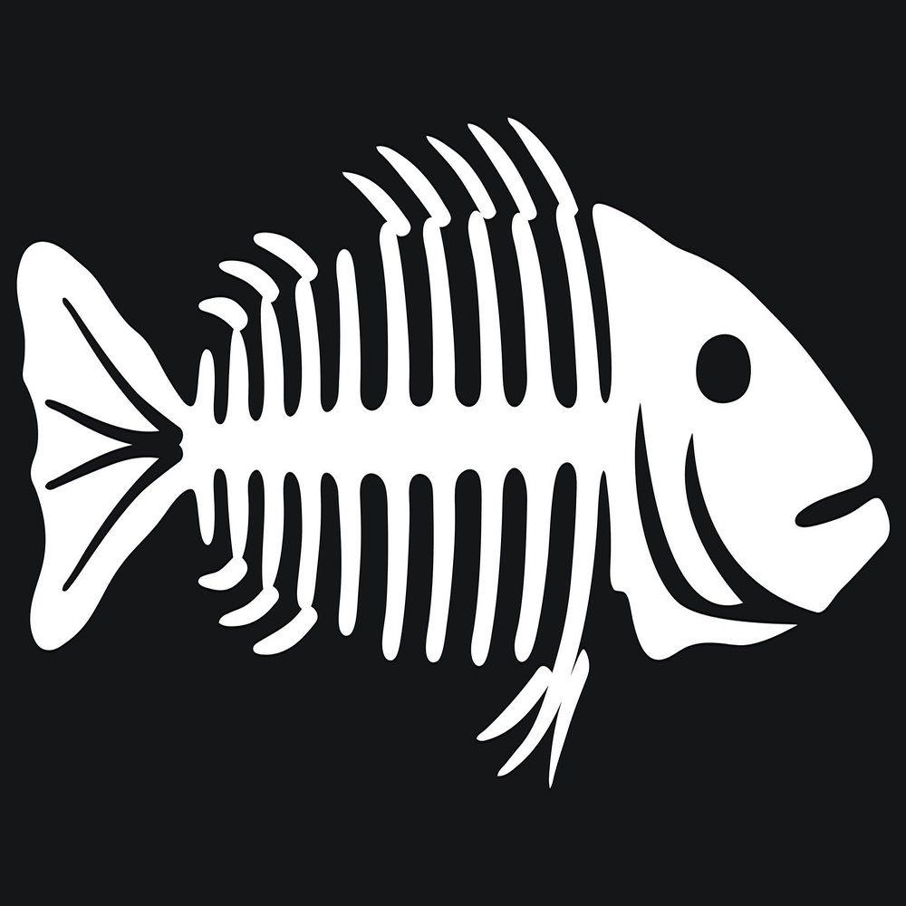 Eyecandy Decals Bone Fish 2 6" White Decal Sticker