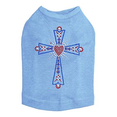 Cross - Red, White & Blue - Dog Shirt, 2XL Blue