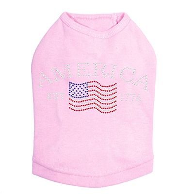America - Dog Shirt, L Pink