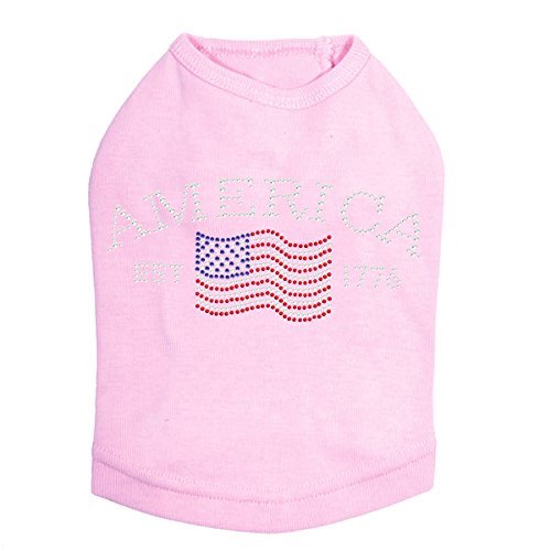 America - Dog Shirt, L Pink