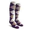 Golf Knickers Colorful Knee High Argyle Cotton Socks For Men Women and Youth - ZZZ: Purple/Taupe/White - Youth view 1
