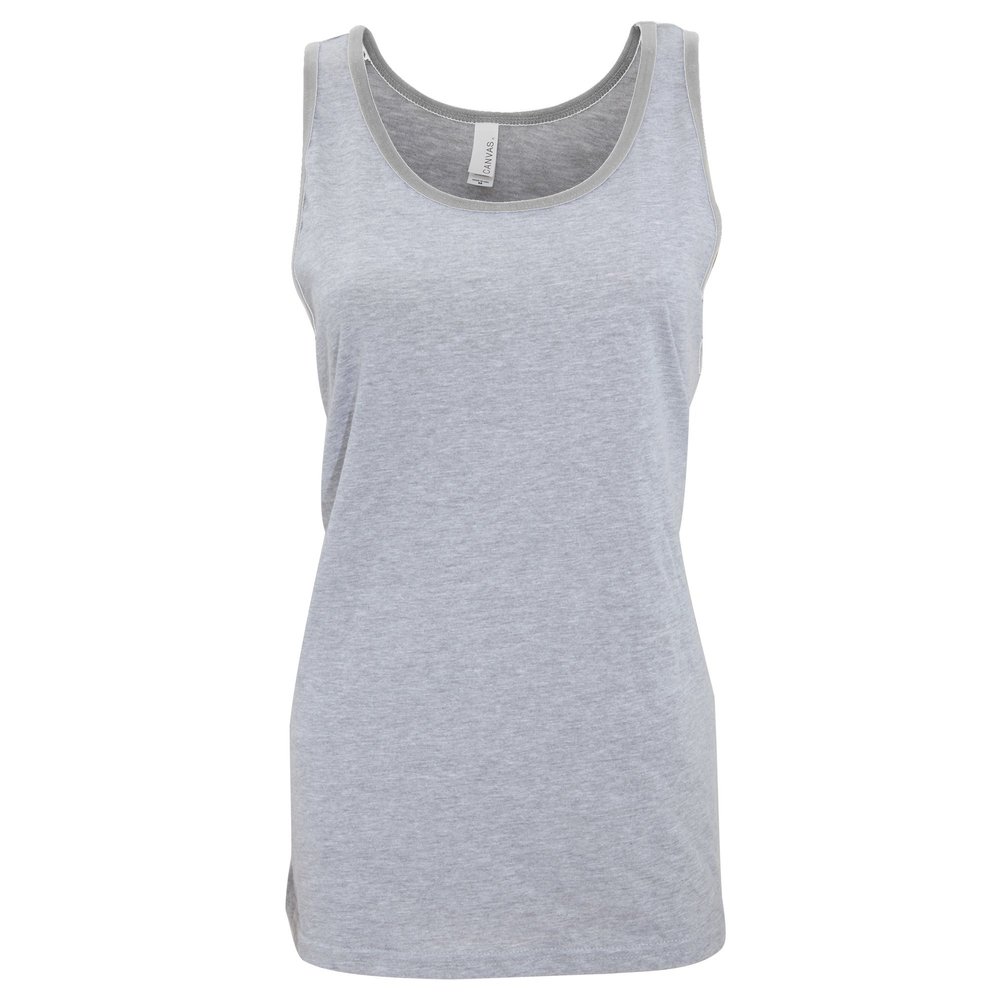 Canvas Womens/Ladies Jersey Sleeveless Tank Top (2XL) (Gray Triblend)