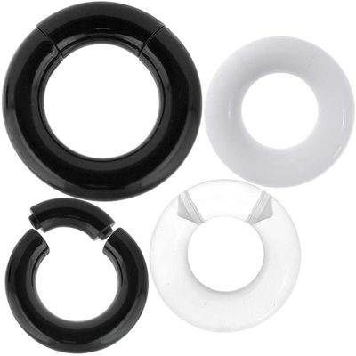 MoDTanOiz 4g 5mm 4 Gauges Gauge Ear Plugs Plug Flesh Tunnels Tunnel Double Flare Stretching Captive Bead Ball Closure Ring Steel Silicone CBR CRB Ears Earring Earrings Clicker 4g 5mm