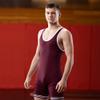 Matman 83 Adult Nylon Wrestling Singlet, Maroon/White, X-Small view 2