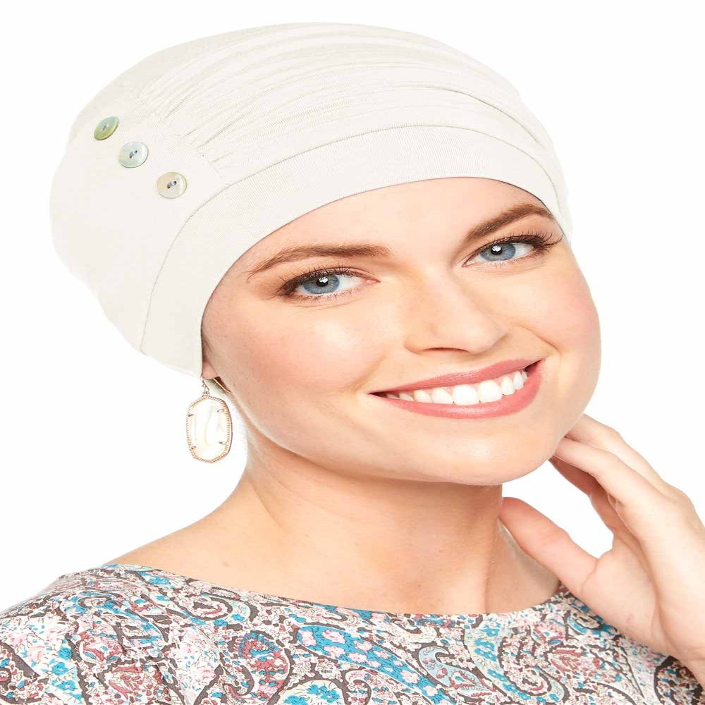Bamboo Synergy Cap-Caps for Women with Chemo Cancer Hair Loss Luxury Bamboo - Cream