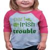 7 ate 9 Apparel Girls' St. Patrick's Day Vintage Baseball Tee 2T Pink and Grey view 1