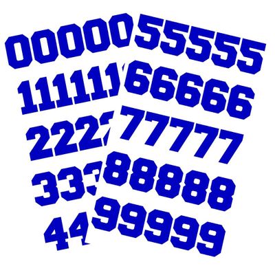 Sports Helmet Numbers 1" by Chalkallaboutit Baseball, Softball, Hockey, Football and Lacrosse (Royal Blue)