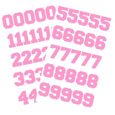 Sports Helmet Numbers 1" by Chalkallaboutit Baseball, Softball, Hockey, Football and Lacrosse (Pink)