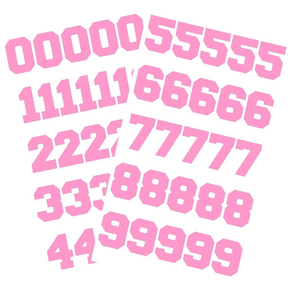 Sports Helmet Numbers 1" by Chalkallaboutit Baseball, Softball, Hockey, Football and Lacrosse (Pink)