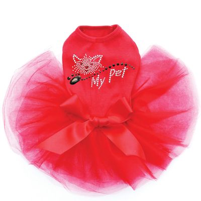 My Pet - Bling Rhinestone Dog Tutu Dress, M Red