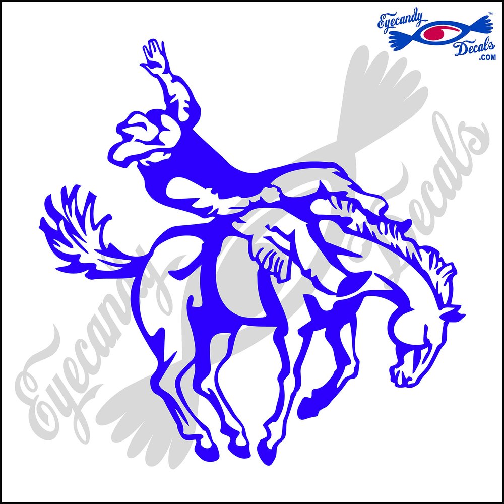 Eyecandy Decals Bucking Bronco Horse Cowboy Rodeo 5" Decal Sticker Purple