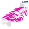 Eyecandy Decals Horse Flames Tribal Rodeo 6" Decal Sticker HOT Pink view 1