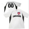 Custom England Soccer Jersey Youth Medium in White and Black view 1
