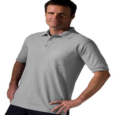 Edwards Garment Mens Big Short Sleeve Polo Pocket Shirt, Heather Grey, 2XL
