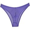 Jaxu Men's Flowers Jacquard Brief Bikini Lace Holes Underwear Hollow Briefs L Purple view 1