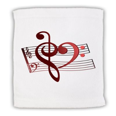 TOOLOUD Heart Sheet Music Micro Terry Sport Towel 11"x18"