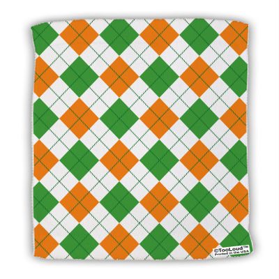 TOOLOUD Irish Colors Argyle Pattern Micro Terry Sport Towel 11"x8" All Over Print