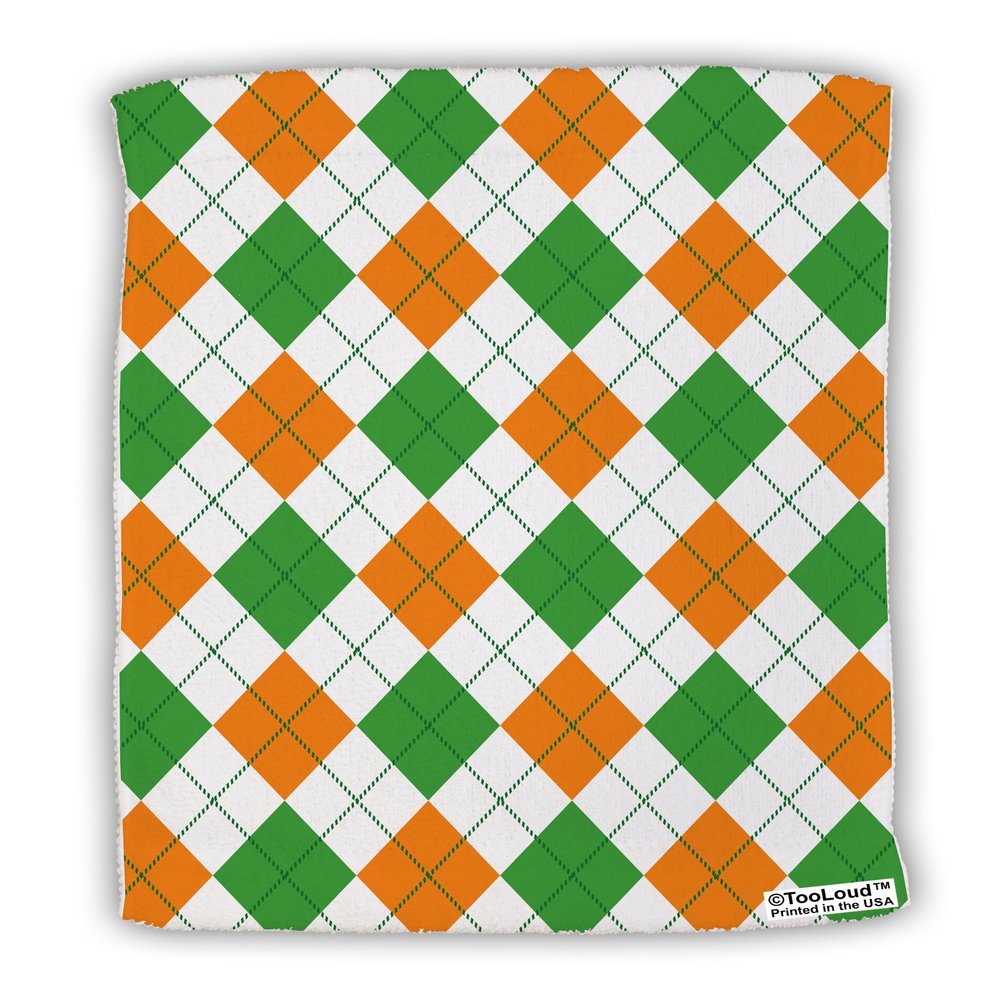 TOOLOUD Irish Colors Argyle Pattern Micro Terry Sport Towel 11"x8" All Over Print