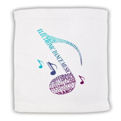 TOOLOUD Music Note Typography Micro Terry Sport Towel 11"x18"
