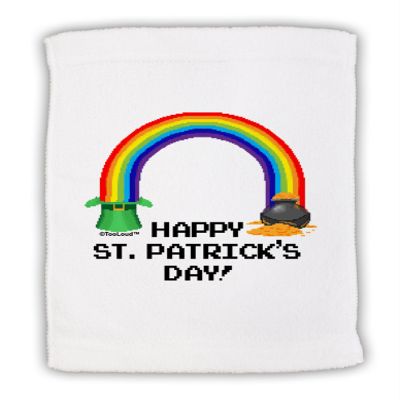 TOOLOUD Pixel Pot of Gold St Patrick Text Micro Terry Sport Towel 11"x18"