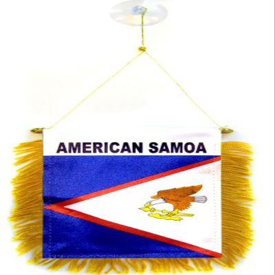 AZ FLAG American Samoa mini Banner 6'' x 4'' - American Samoan PENNANT 15 x 10 cm - mini Banners 4x6 inch suction cup hanger