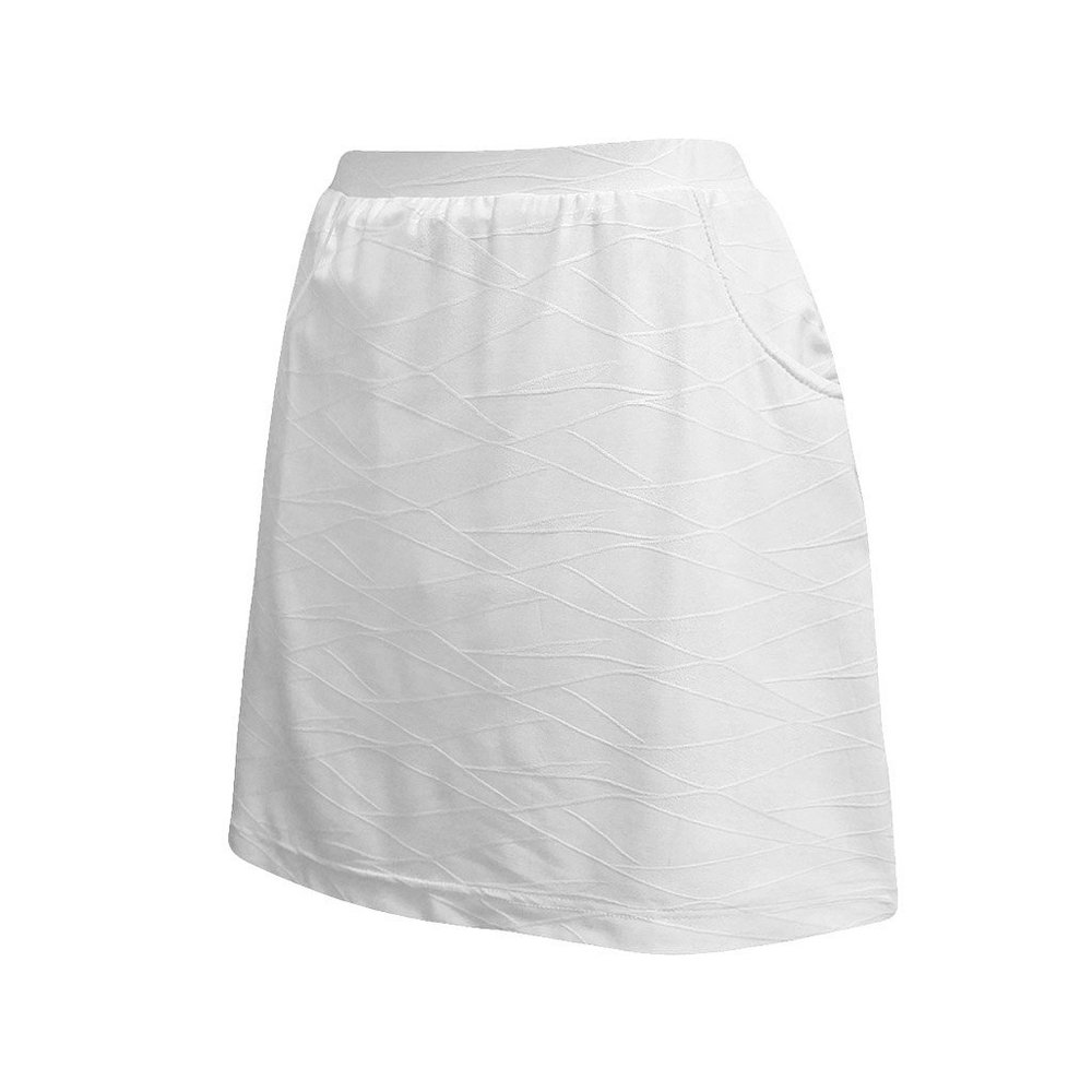 Monterey Club Women's Tonal Emboss Texture Knit Skort #4803 (White, Small)