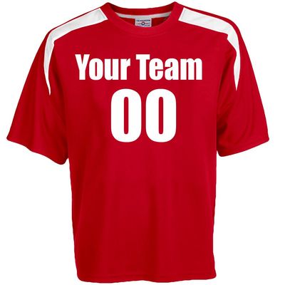Custom Soccer Jersey Youth Medium in Scarlet Red and White