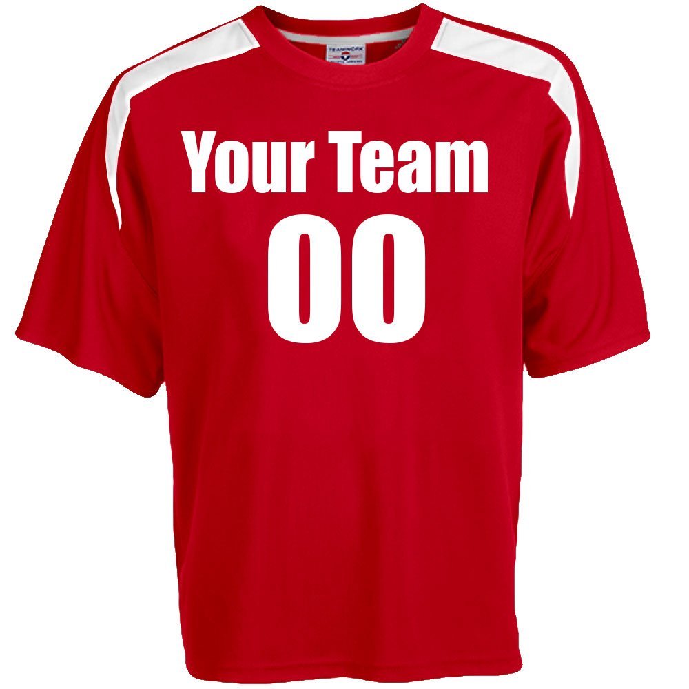 Custom Soccer Jersey Youth Medium in Scarlet Red and White