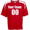 Custom Soccer Jersey Youth Medium in Scarlet Red and White view 1