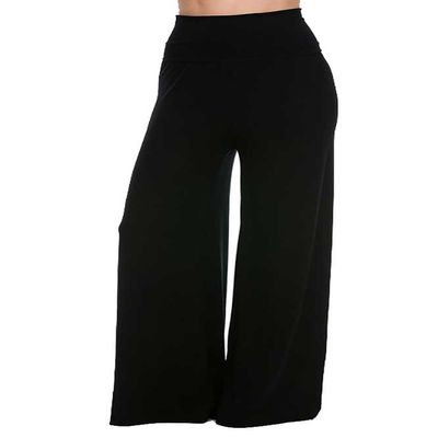 Superline Solid Palazzo Pants 3X-Large Black