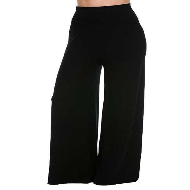 Superline Solid Palazzo Pants 3X-Large Black