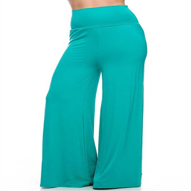 Superline Solid Palazzo Pants 3X-Large Jade