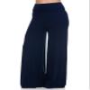 Superline Womens Solid Palazzo Pants Solid Modal Navy Large view 1