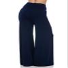 Superline Womens Solid Palazzo Pants Solid Modal Navy Large view 2
