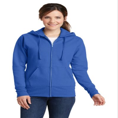 Port & Company Ladies Classic Full-Zip Hooded Sweatshirt LPC78ZH -Royal 4XL
