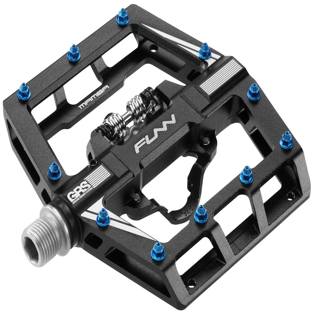 Funn Mamba MTB Clipless Pedals, Single Sided Clip Mountain Bike Pedals, Compatible with SPD Cleats, 9/16-Inch CrMo Axle Bicycle Pedals for MTB/BMX/Gravel Cycling (Black)