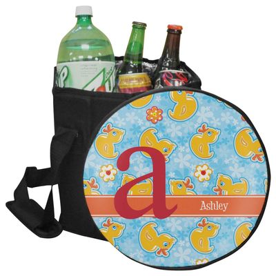 RNK Shops Personalized Rubber Duckies & Flowers Collapsible Cooler & Seat