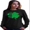 Go All Out X-Large Black Adult Distressed Shamrock St. Patrick's Day Irish Pride Sweatshirt Crewneck view 2