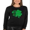 Go All Out X-Large Black Adult Distressed Shamrock St. Patrick's Day Irish Pride Sweatshirt Crewneck view 3