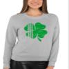 Go All Out XX-Large Athletic Heather Adult Distressed Shamrock St. Patrick's Day Irish Pride Sweatshirt Crewneck view 3